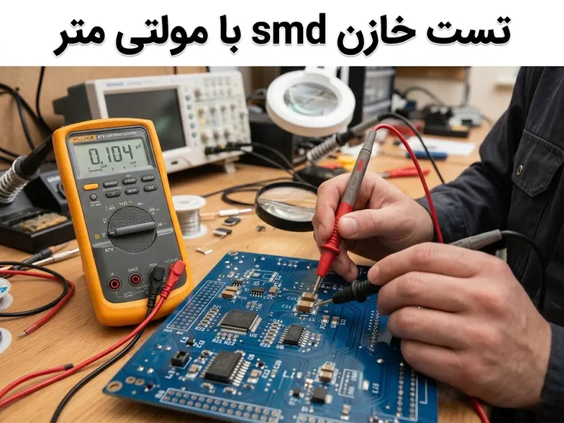 تست خازن smd با مولتی متر