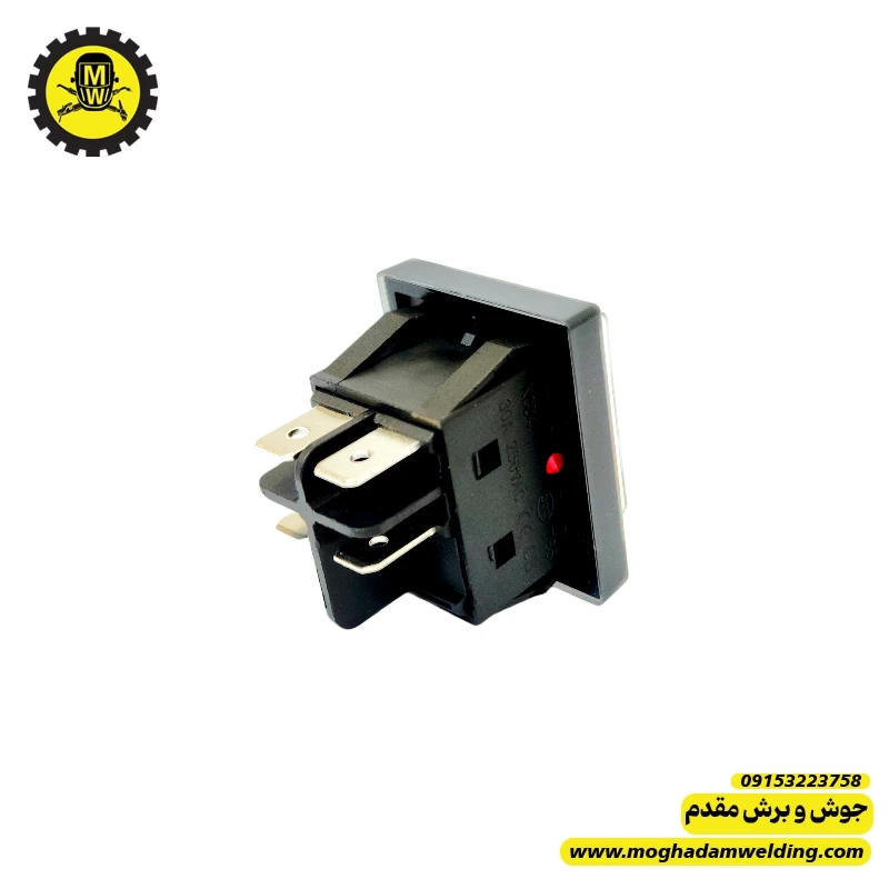 کلید پاور250 ولت  30 آمپر  4 پایه  روکش دار چراغ دار دستگاه جوش