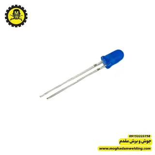 دیود نورانی ( ال ای دی ) آبی سایز 5 میلی متر نمای روبرو 