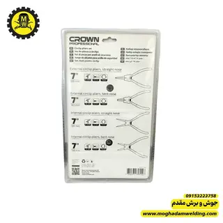 ست انبر خار باز کن 4 عددی7 اینچ کرون مدل CPXA4 نمای پشت همراه با جعبه 