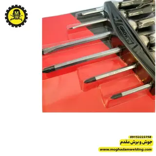 ست پیچگوشتی دوسو-چهارسو 6 عددی کرون مدل AXA6 نمای نزدیک 