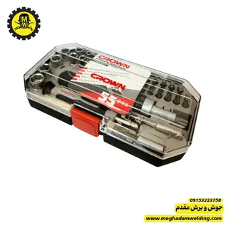 ست سر  پیچگوشتی با پیچگوشتی بکسی 55 پارچه کرون مدل BH-AXA55 نمای روبرو