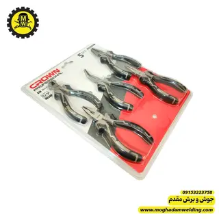 ست انبر الکترونیکی 5 پارچه 4.5 اینچ کرون مدل CPXB5 همراه با جعبه نمای کنار 