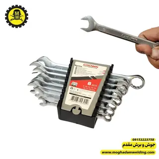 ست آچار یکسر رینگی 8 عددی پلکانی کرون مدل C-XA8 نمای روبرو و نزدیک 