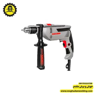 دریل 13 میلیمتر آچاری 750 وات چکشی کرون نمای روبرو