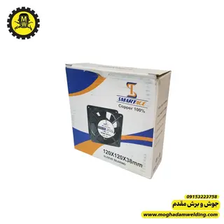 فن 220 ولت بدنه فلزی 12*12بوشی  قطر 3.8 0.14 آمپر نمای کارتن 