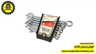 ست آچار یکسر رینگی 8 عددی پلکانی کرون مدل C-XA8
